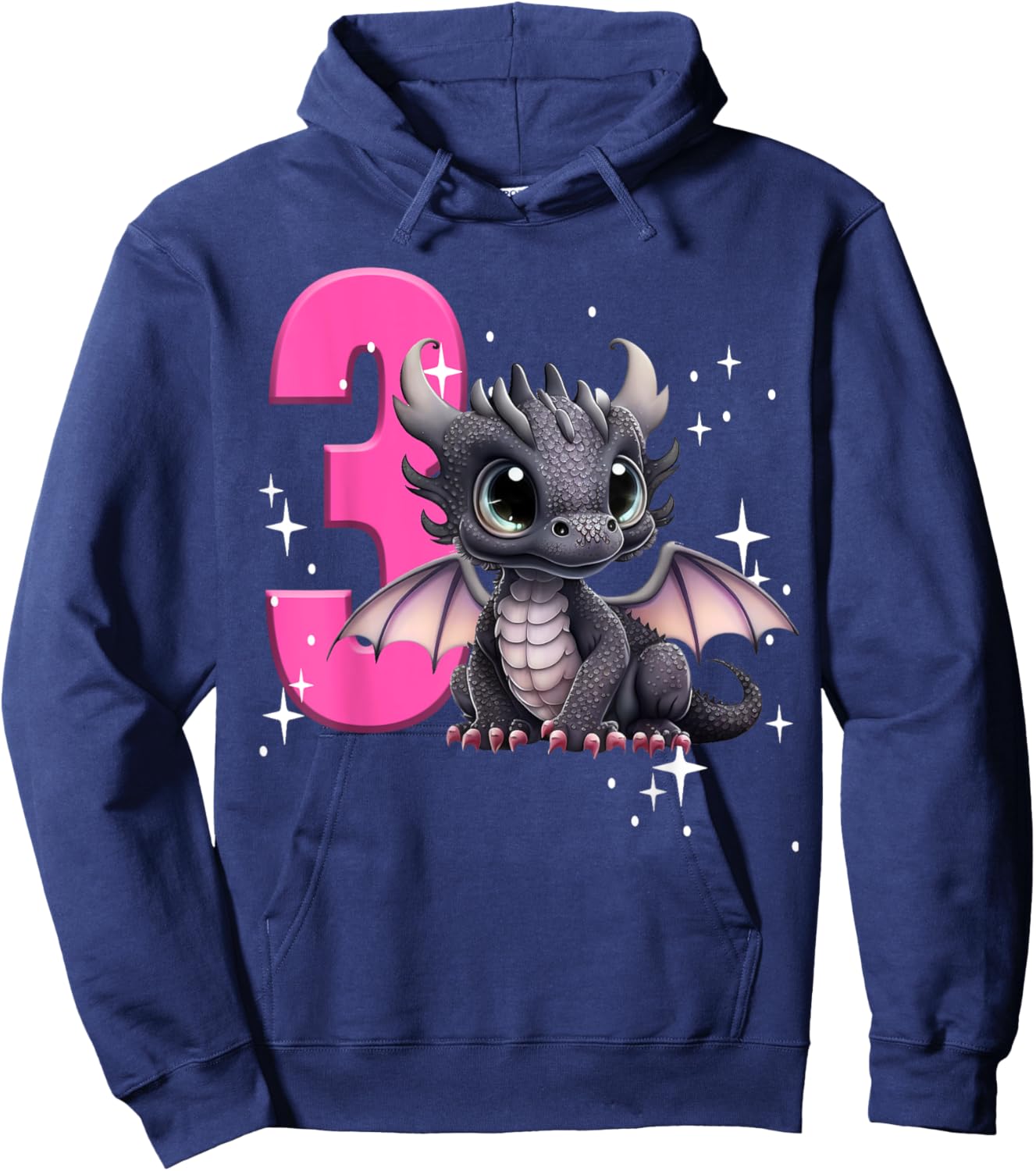 3rd Birthday Shirt Dragon Party Birthday Girl Toddler Three Hoodie - Hoodie | Navy