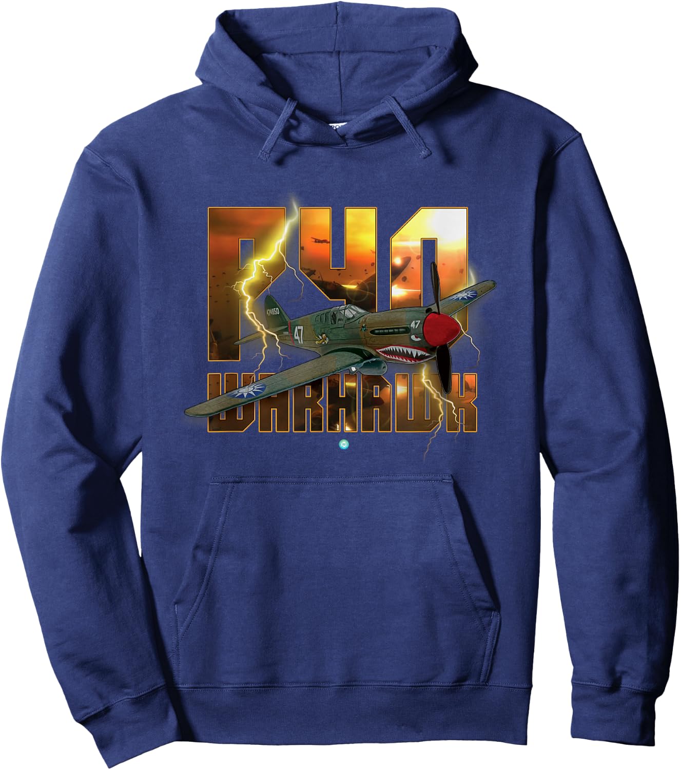 P-40 Warhawk WWII Fighter Gift Aircraft Shirt Gift Hoodie - Hoodie | Navy