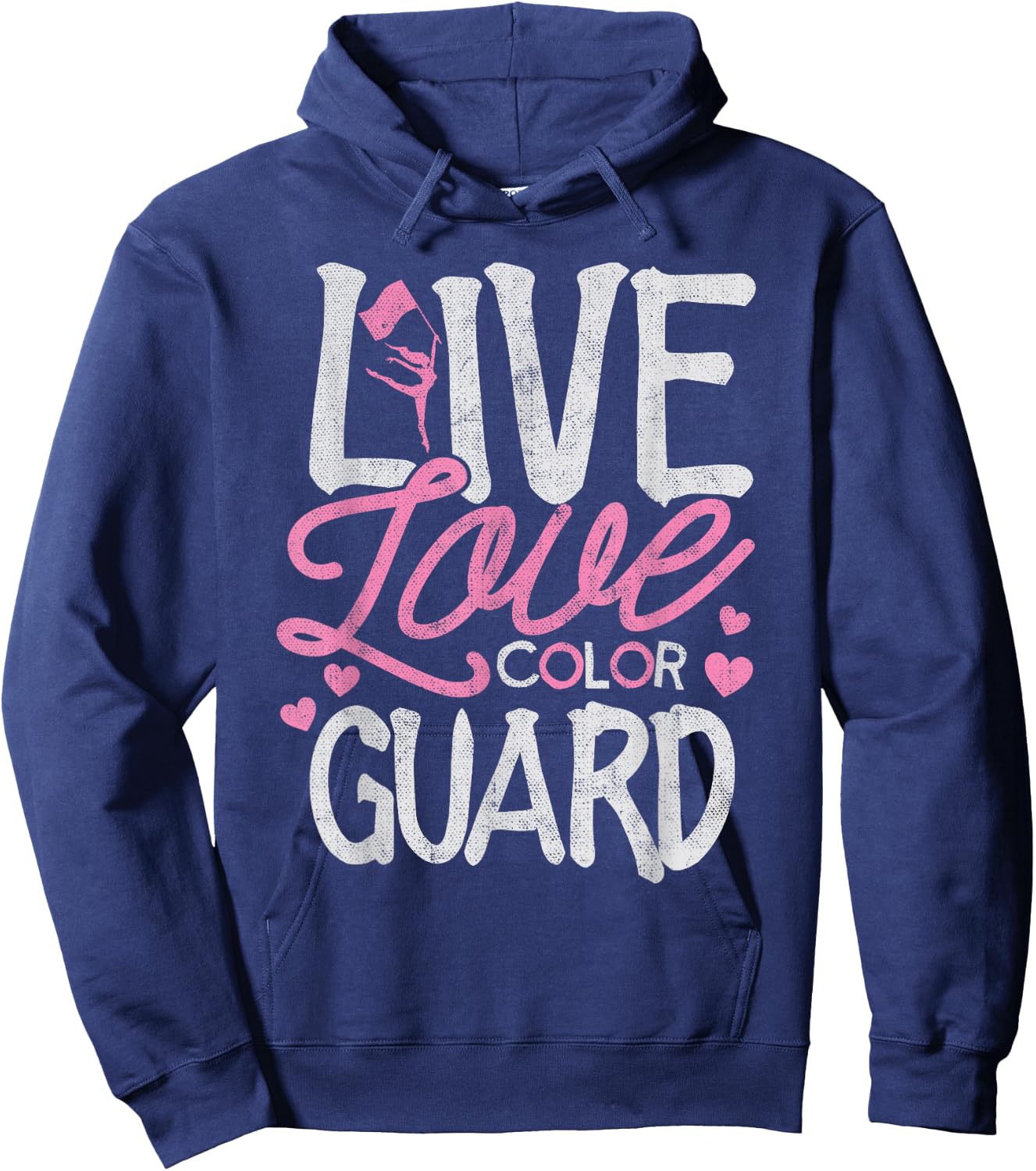 Color Guard Shirt Love Color Guard Marching Band Flag Toss Hoodie - Hoodie | Navy