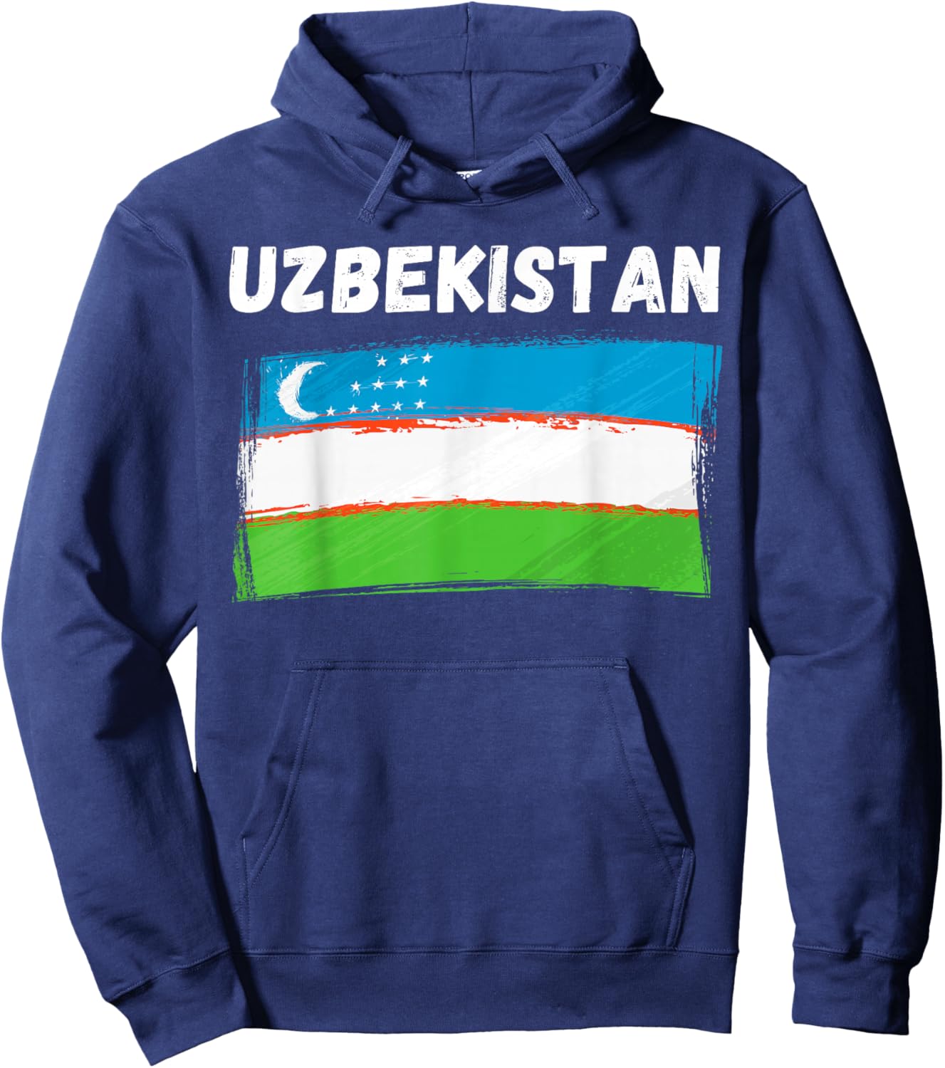 Uzbekistan Flag Vintage Grunge Uzbek Flag Uzbekistan Hoodie - Hoodie | Navy