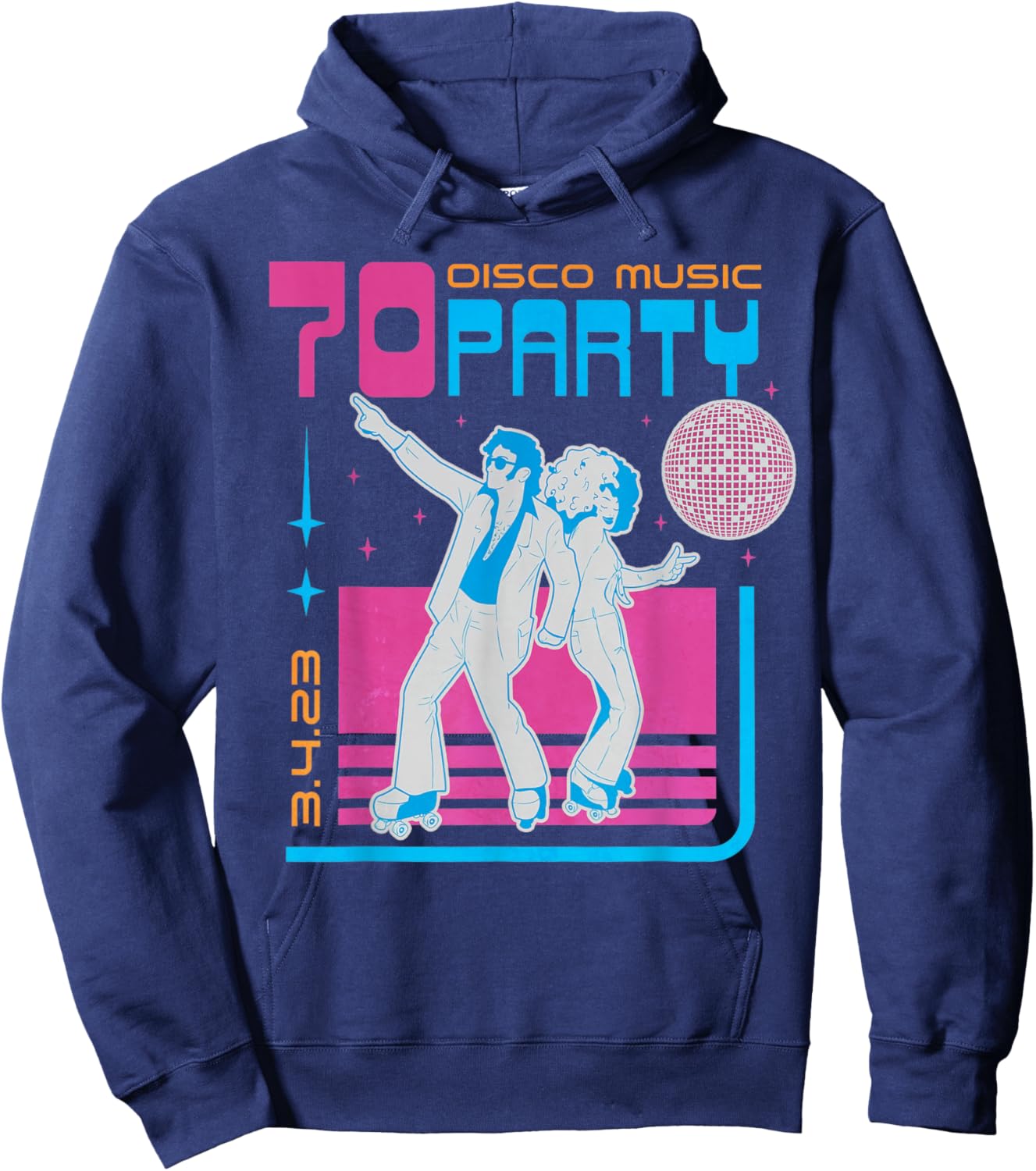 Disco Music Party 70s Themed Vintage Retro 1970 Dancing 70's Hoodie - Hoodie | Navy