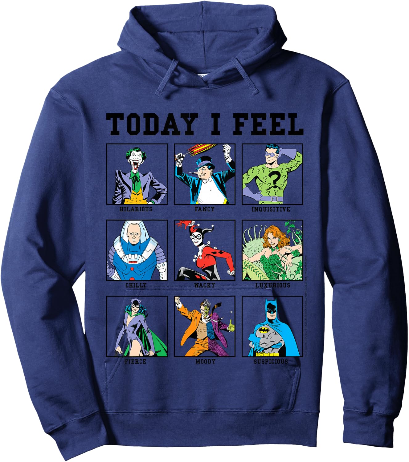 Kids DC Comics Batman Villains Today I Feel Emotional Box Up Hoodie - Hoodie | Navy