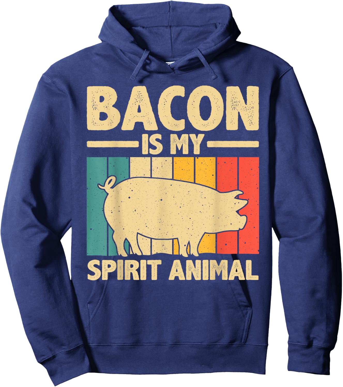 Cool Bacon Design Women Kids Bacon Pig Pork Lover Hoodie - Hoodie | Navy