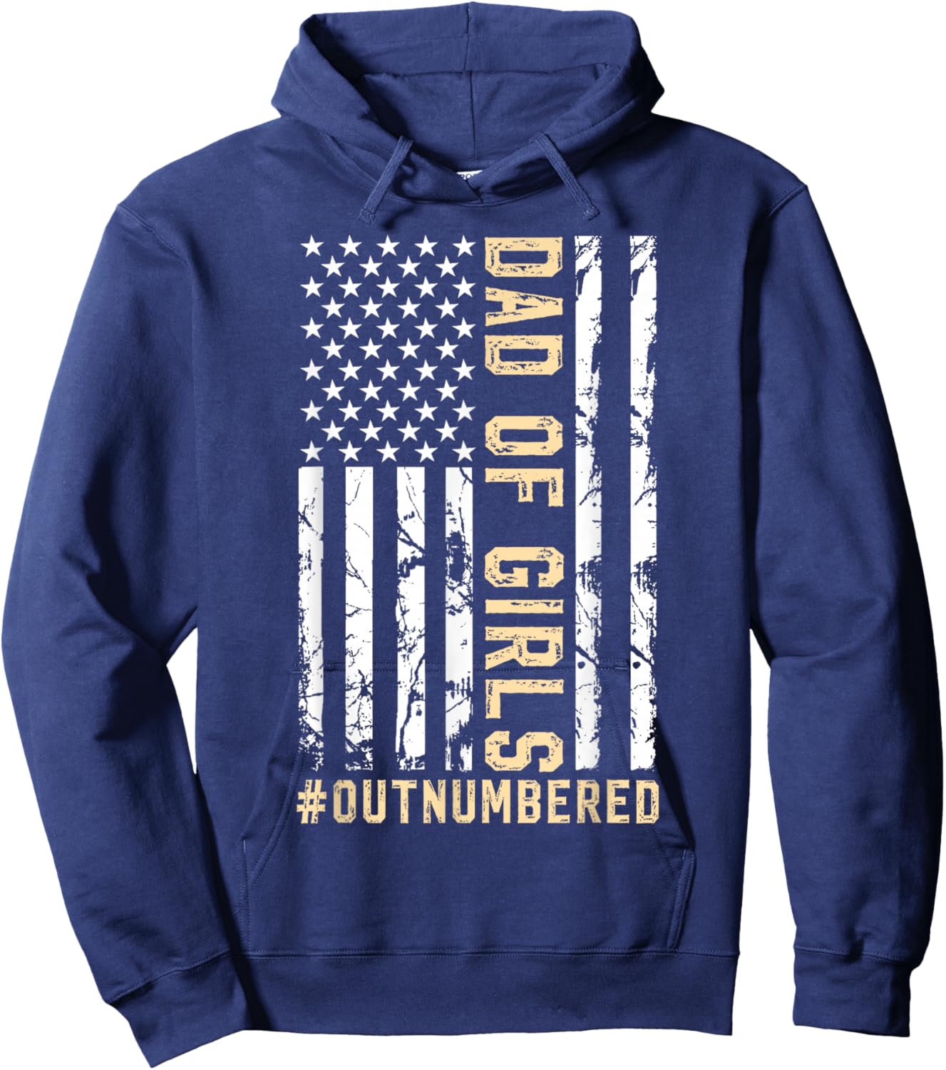 Girl Father's Day Daddy & Dad Of Girls Outnumbered Hoodie - Hoodie | Navy