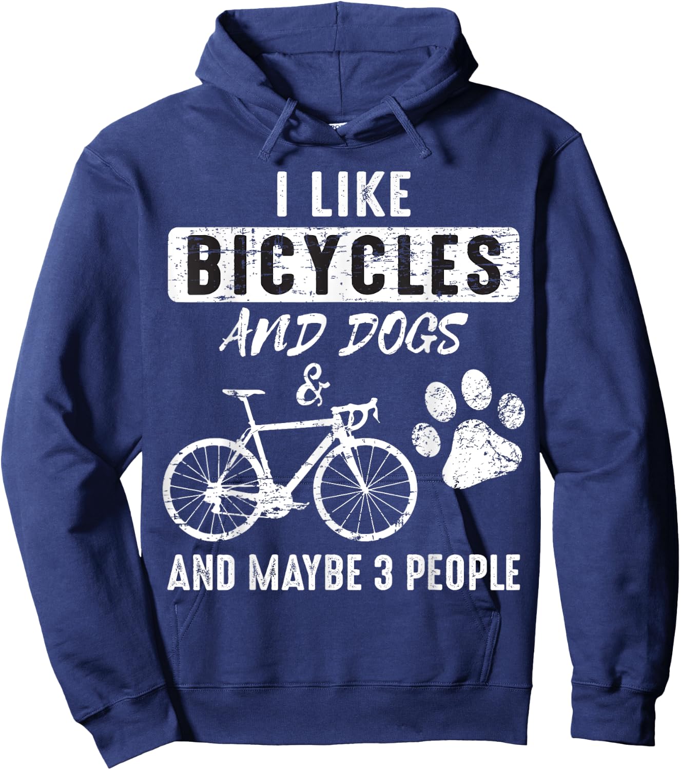 I Like Bicycles And Dogs and maybe 3 People Hoodie - Hoodie | Navy