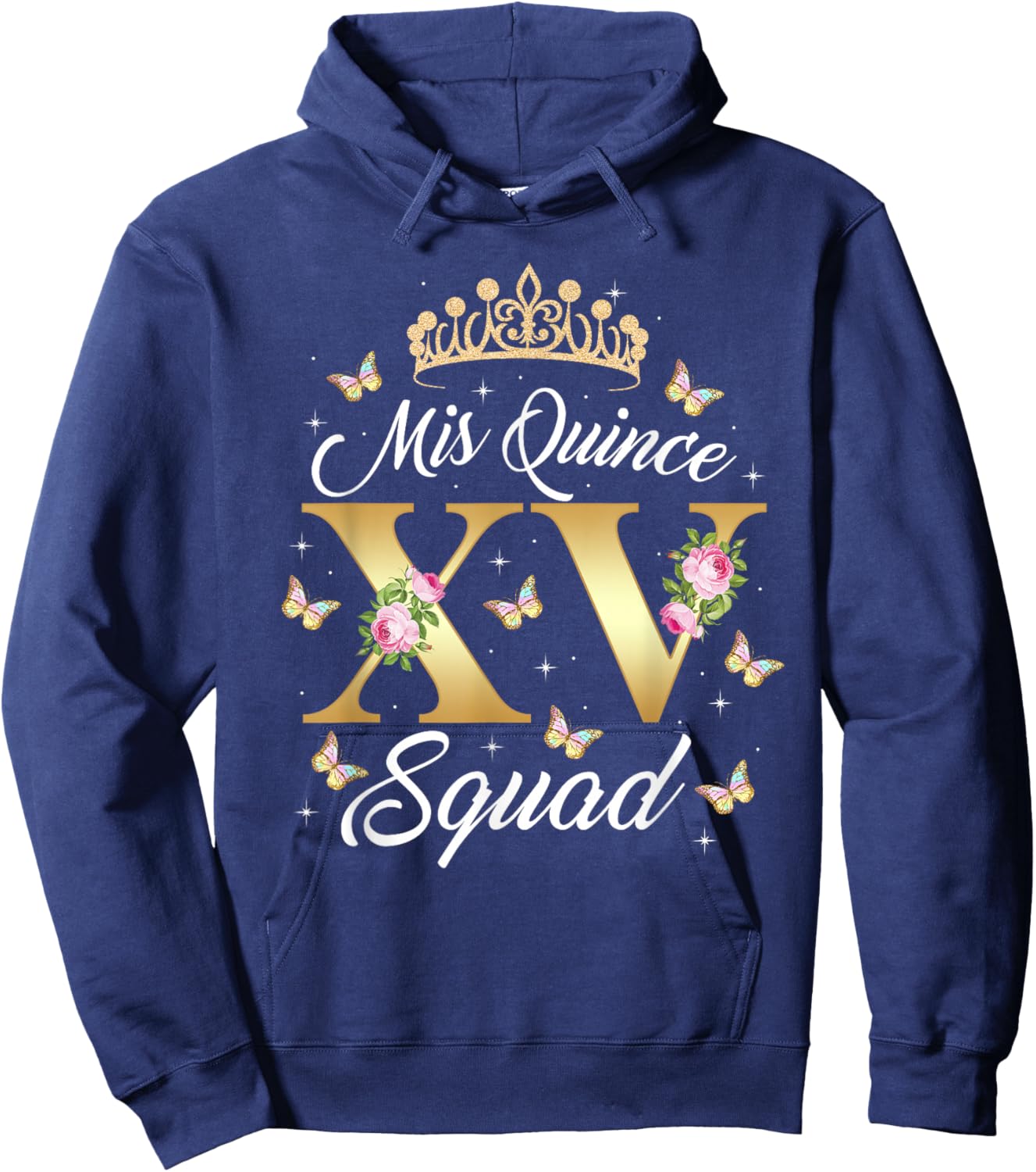 15 Y Old Birthday Shirt Mis Quince Squad Mexican Quinceanera Hoodie - Hoodie | Navy