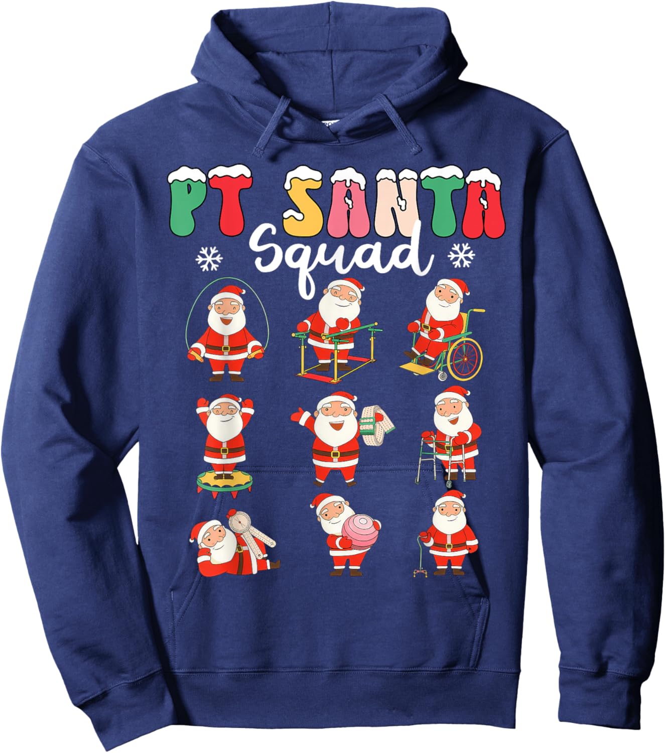 PT Santa Squad Physical Therapy Christmas Physical Therapist Hoodie - Hoodie | Navy
