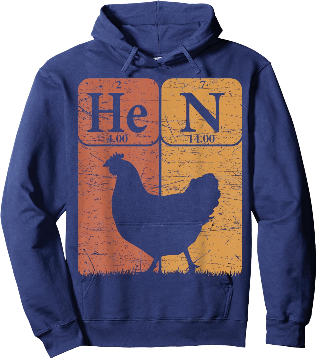 Hen Chicken Periodic Table Elements Chicken Farmer Hoodie - Hoodie | Navy