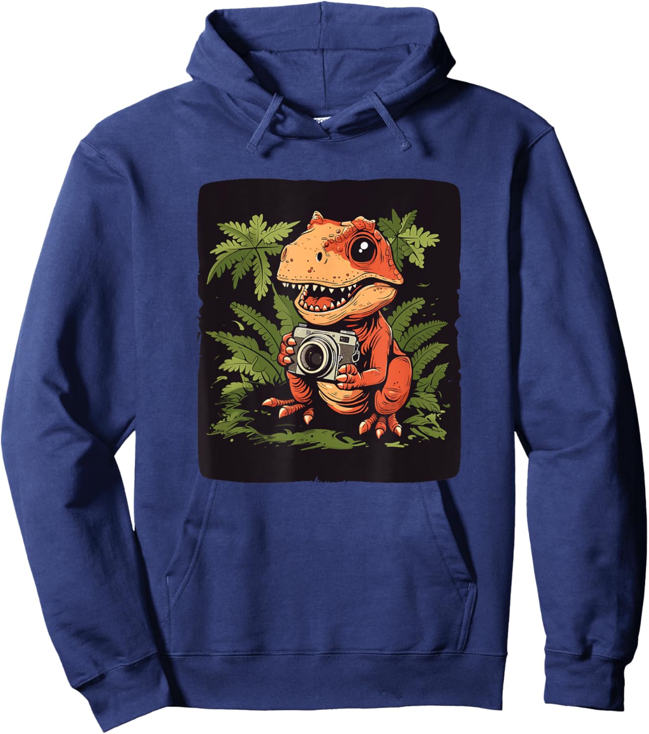 Funny Dinosaur with Camera in Hand Costume Hoodie - Hoodie | Navy