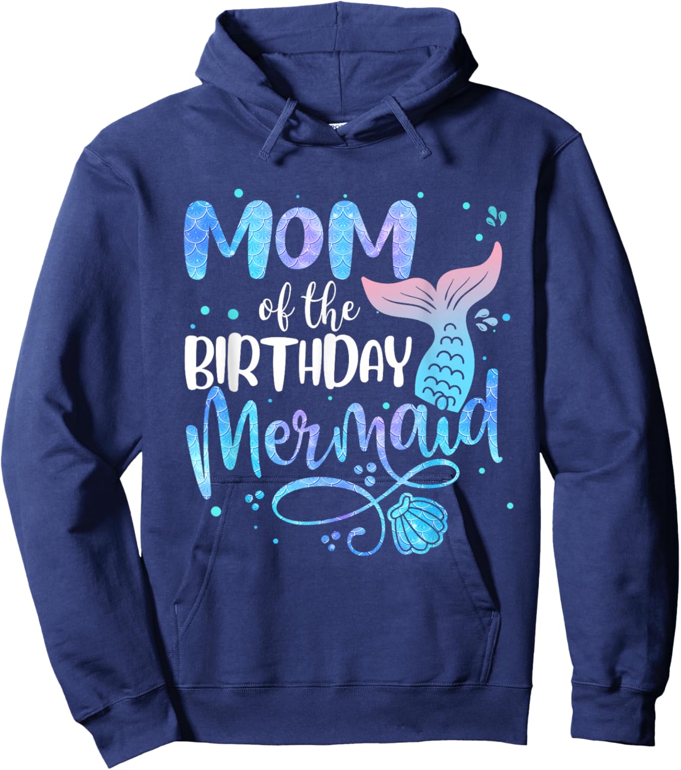 Mom Of The Birthday Mermaid Family Matching Party Squad Hoodie - Hoodie | Navy