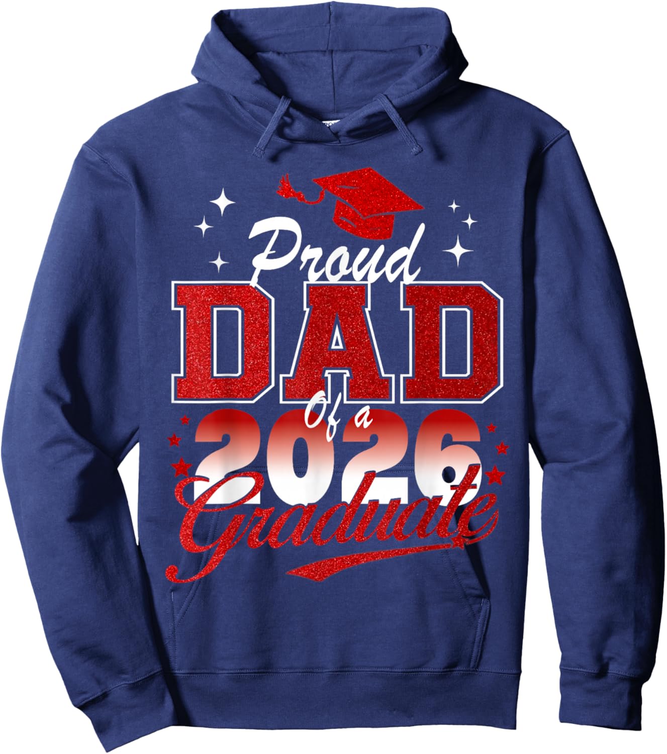 Senior Dad 2026 Graduation Proud Dad of a 2026 Graduate Hoodie - Hoodie | Navy