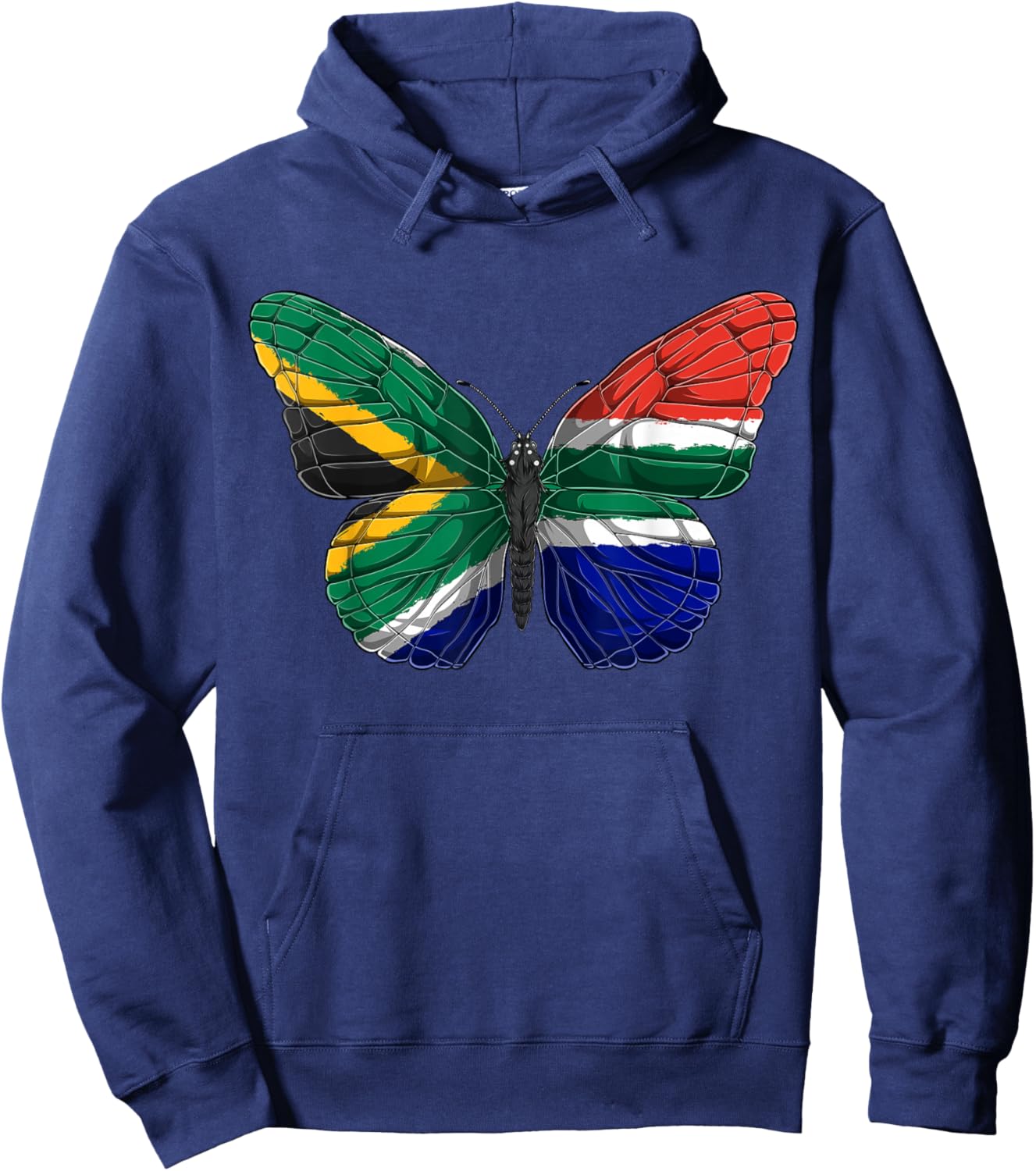 South Africa Butterfly Shirt Patriotic South African Flag Hoodie - Hoodie | Navy