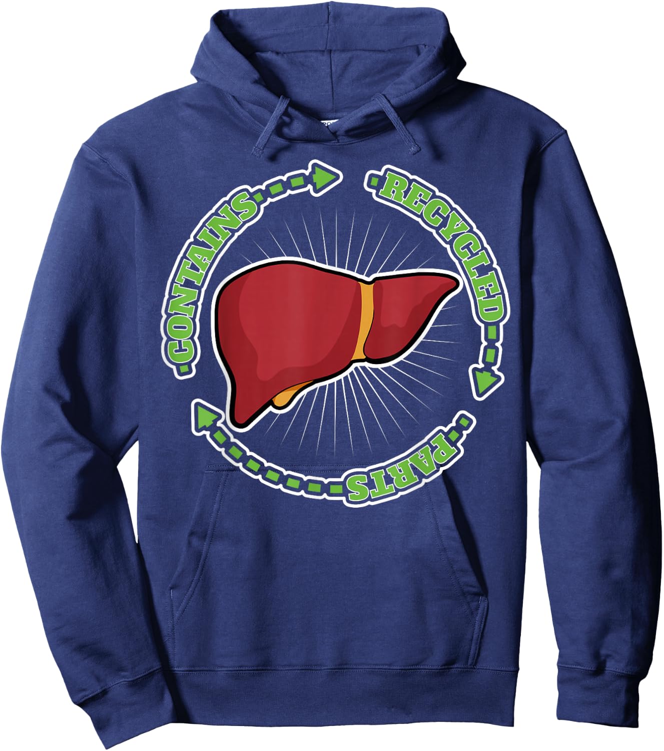 Contains Recycled Parts Liver Transplant Survivor designs Hoodie - Hoodie | Navy