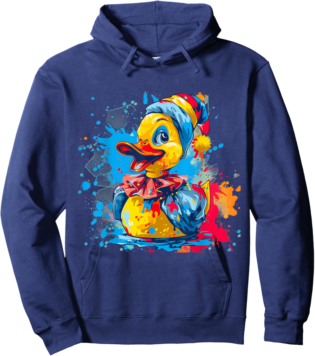 Rubber Duck Clown Rubber Duckling Rubber Duckie Watercolor Hoodie - Hoodie | Navy