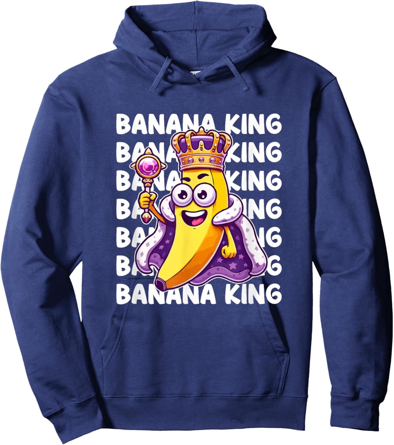 Banana Fruit Yellow King Men Women Kids Cute Cool Banana Hoodie - Hoodie | Navy