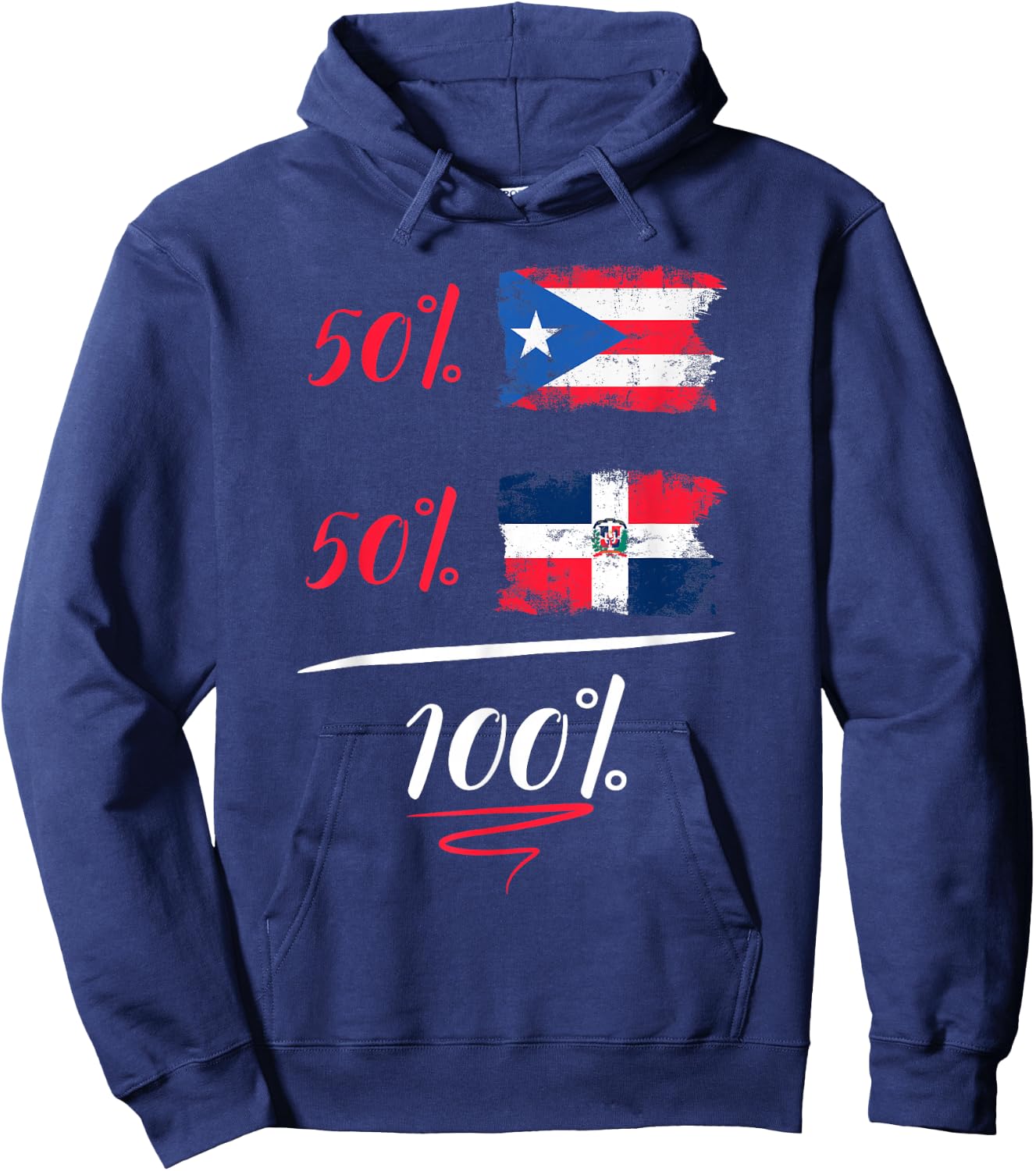 Puerto Rican And Dominican Heritage Flag Gift Hoodie - Hoodie | Navy