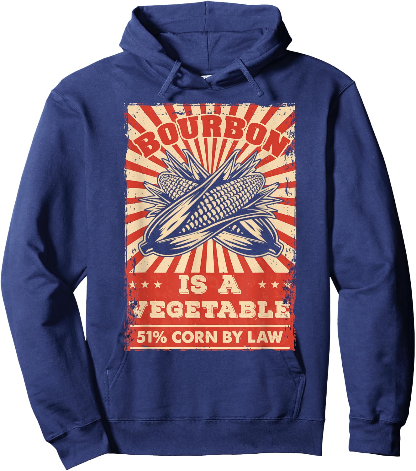 Vintage Bourbon Whisky Saying Bourbon is a Vegetable Hoodie - Hoodie | Navy