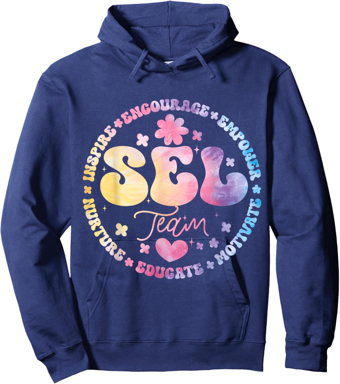 Groovy Social Emotional Learning Teacher SEL Team Hoodie - Hoodie | Navy