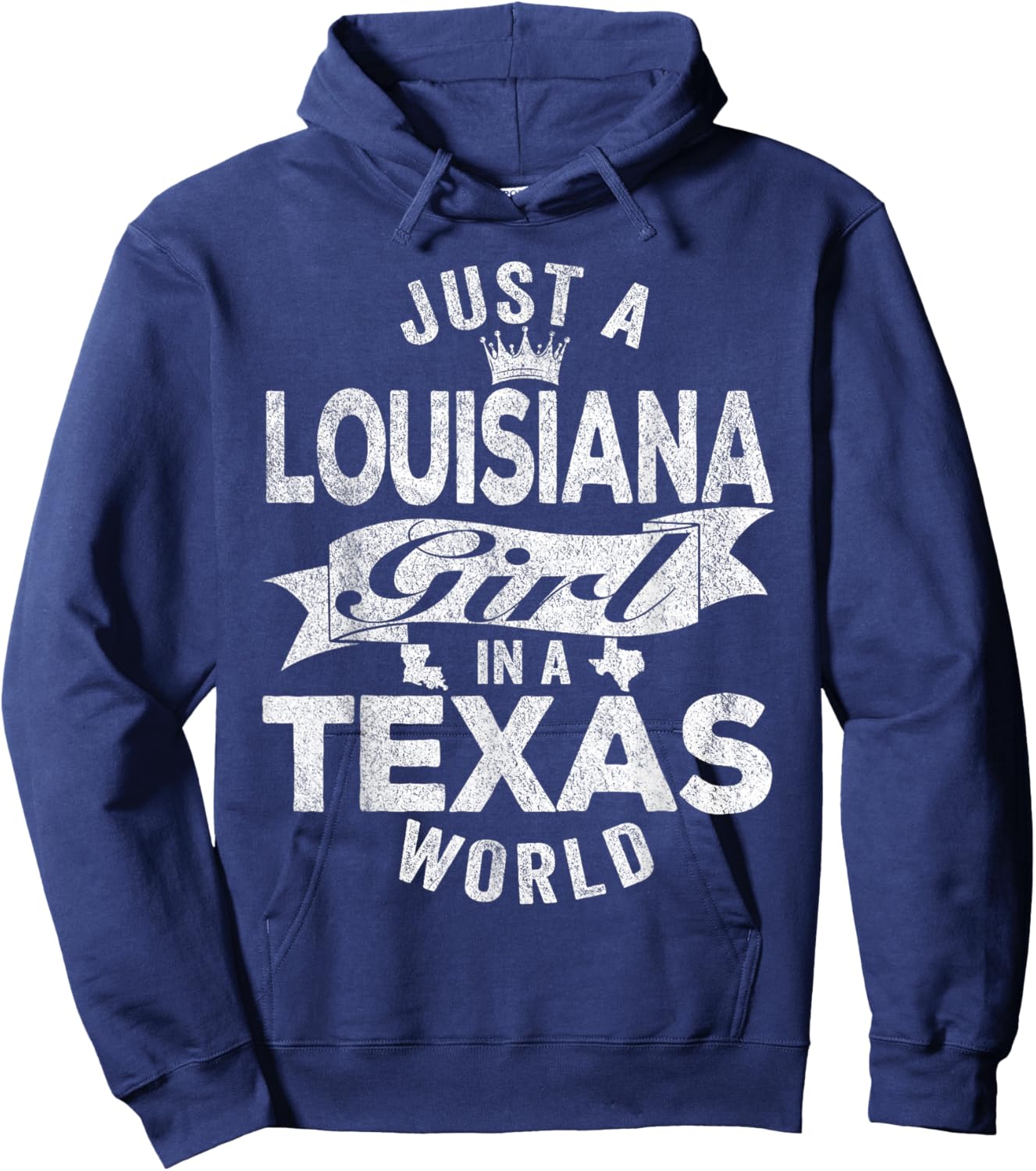 Just A Louisiana Girl In A Texas World Hoodie - Hoodie | Navy