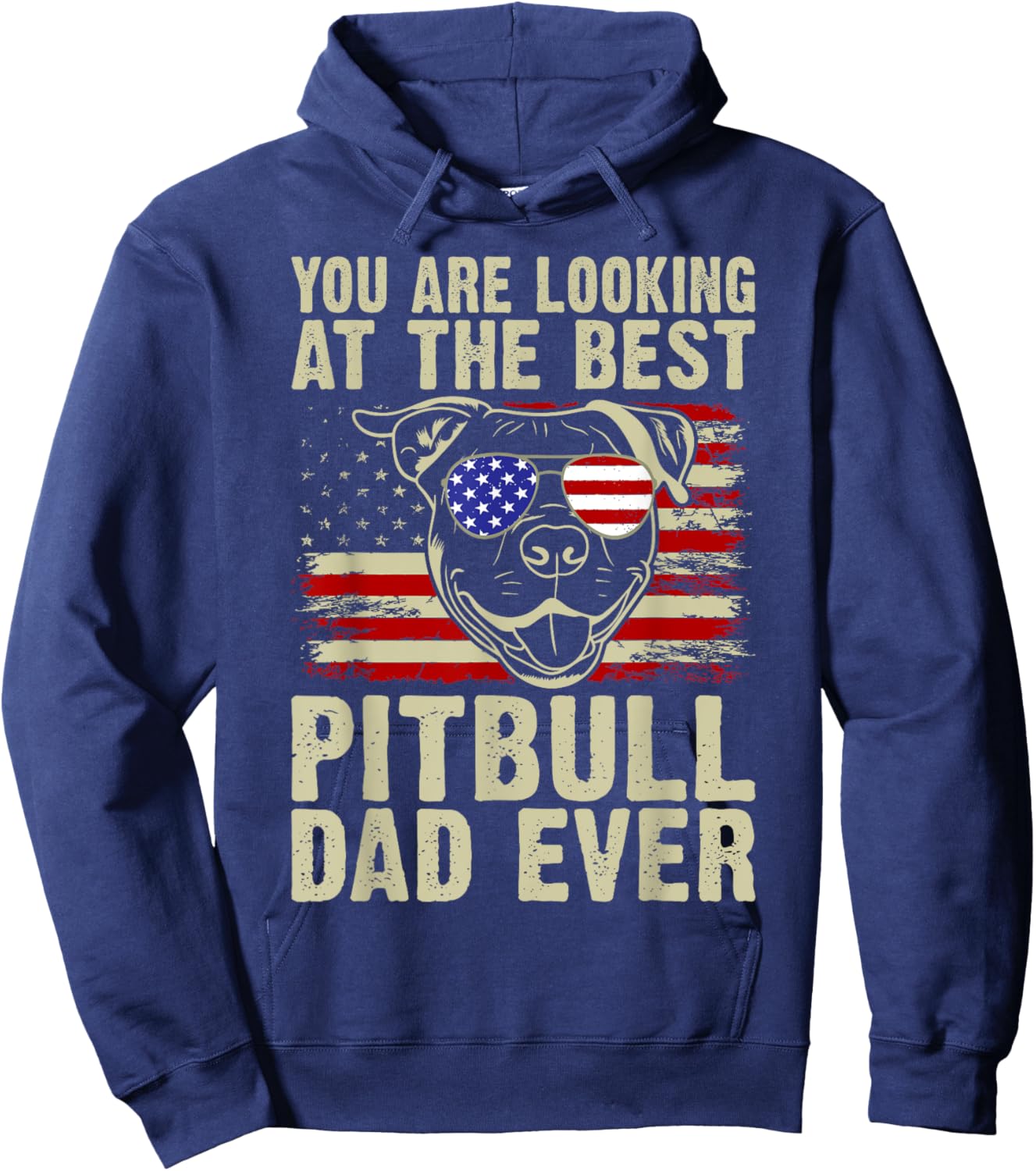 You are Looking at the best Pitbull Dad Ever Pitbull Hoodie - Hoodie | Navy
