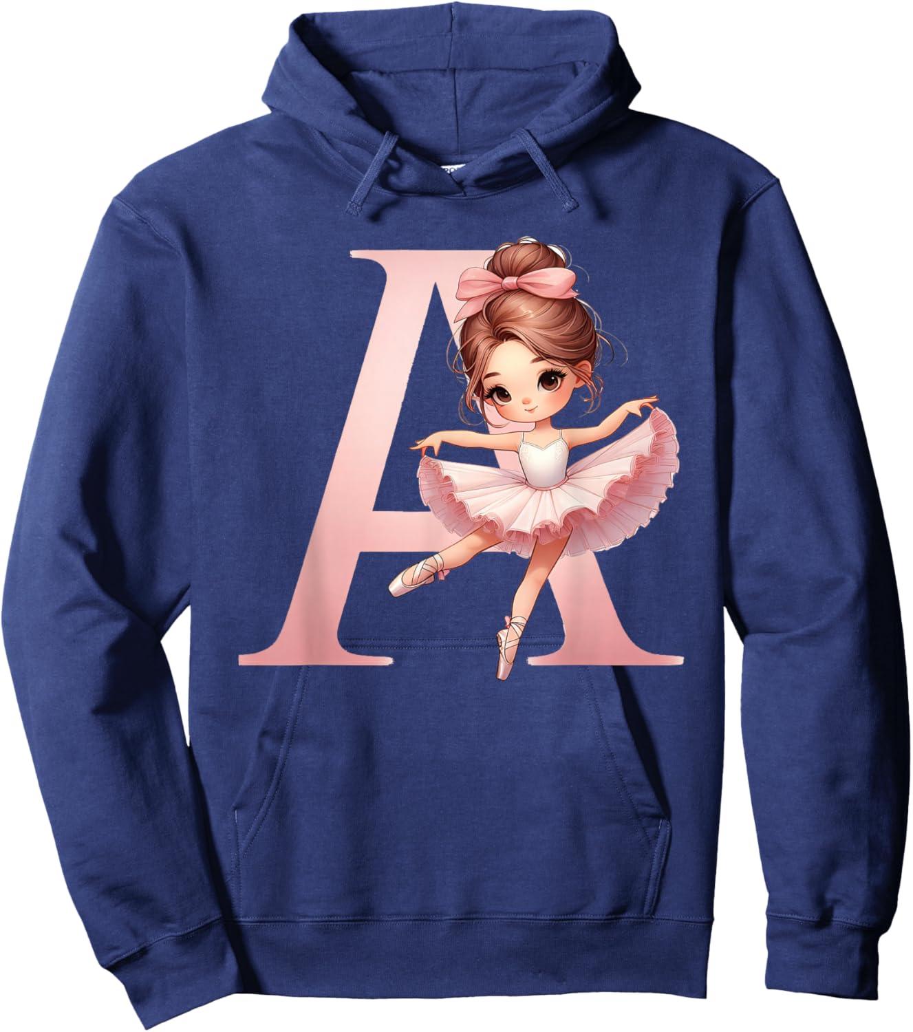 Ballerina Girl Dancing Name First Letter A Girly Tutu Ballet Hoodie - Hoodie | Navy
