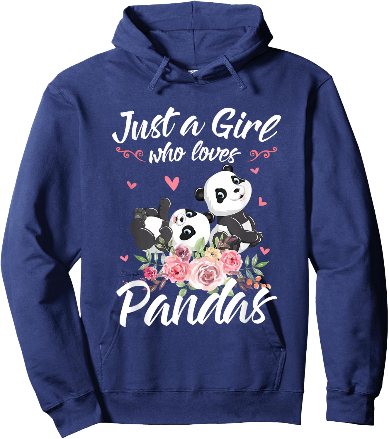 Just A Girl Who Loves Panda Shirt Women Panda Christmas Gift Hoodie - Hoodie | Navy