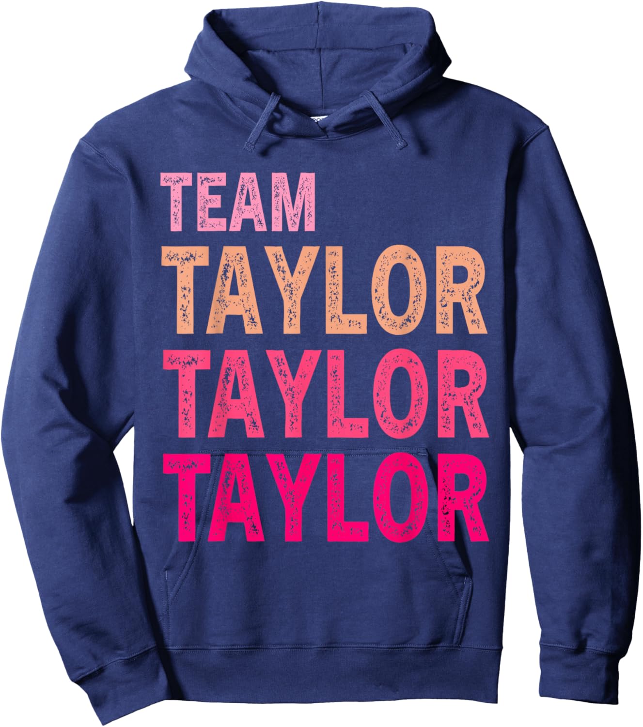 Girl Retro Taylor First Name Personalized Groovy Birthday Hoodie - Hoodie | Navy