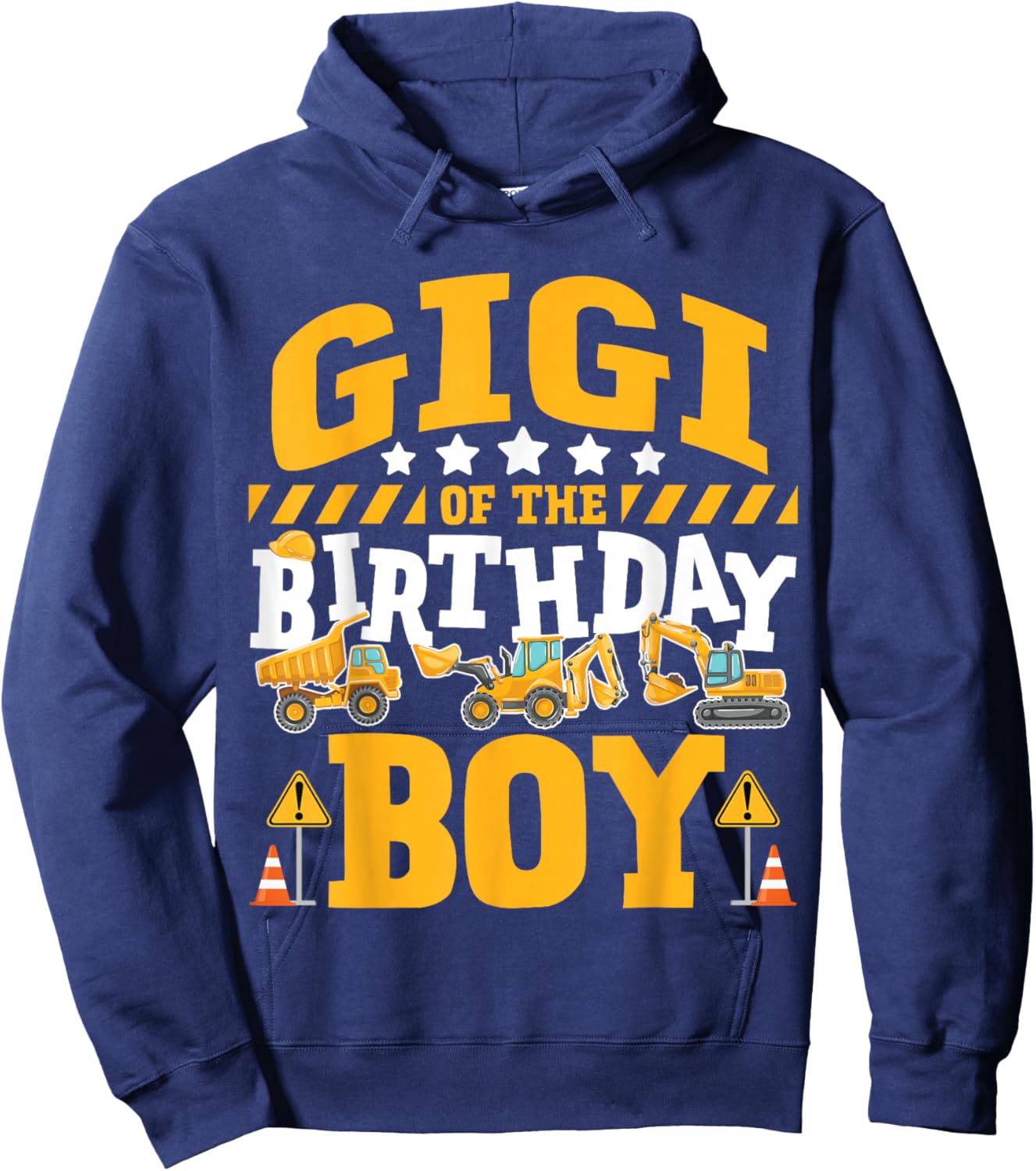 Gigi of the Birthday Boy Excavator Construction Truck Hoodie - Hoodie | Navy