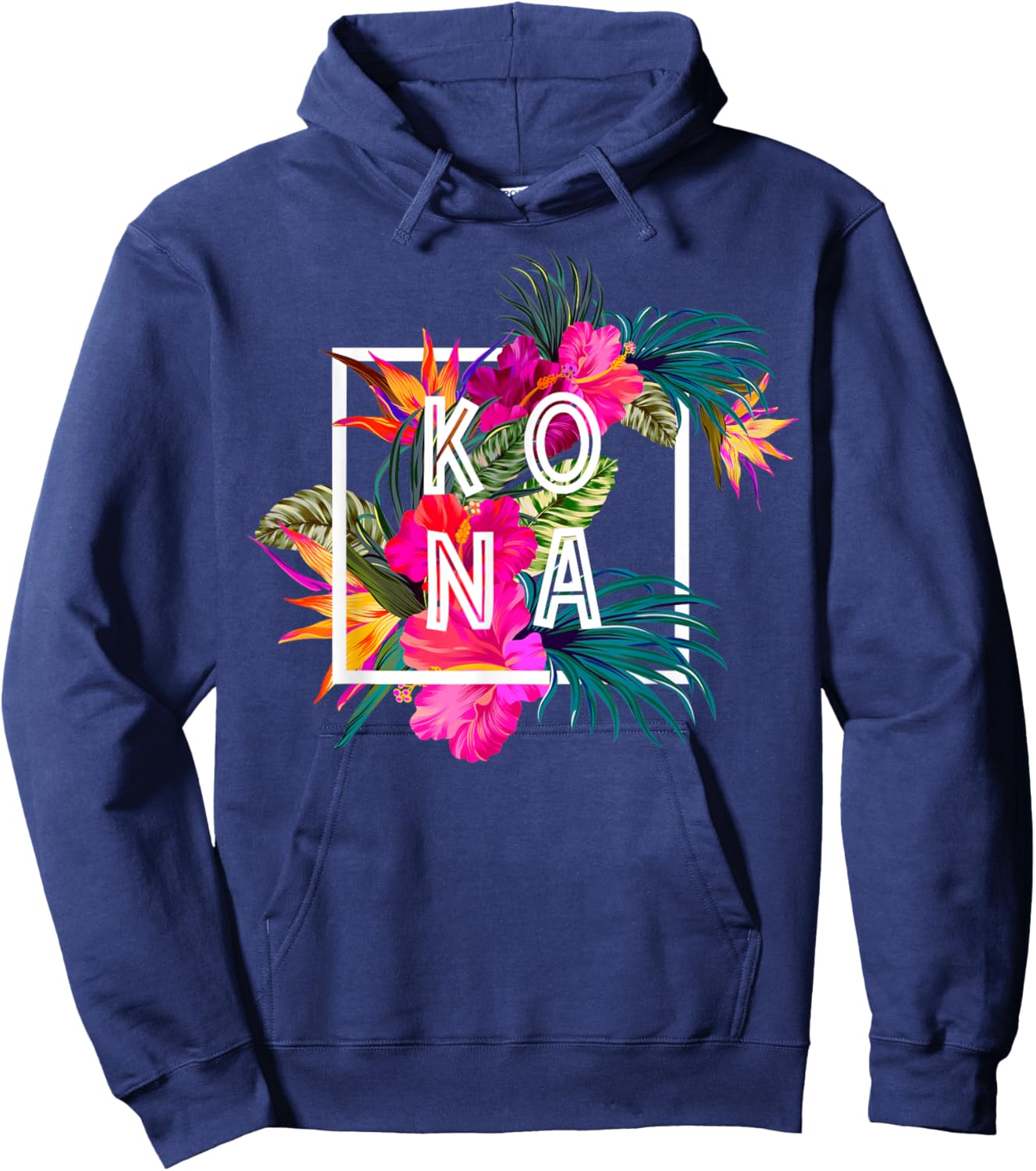 Hawaii Hibiscus Flowers Kona Aloha State Tropic Islands Hoodie - Hoodie | Navy