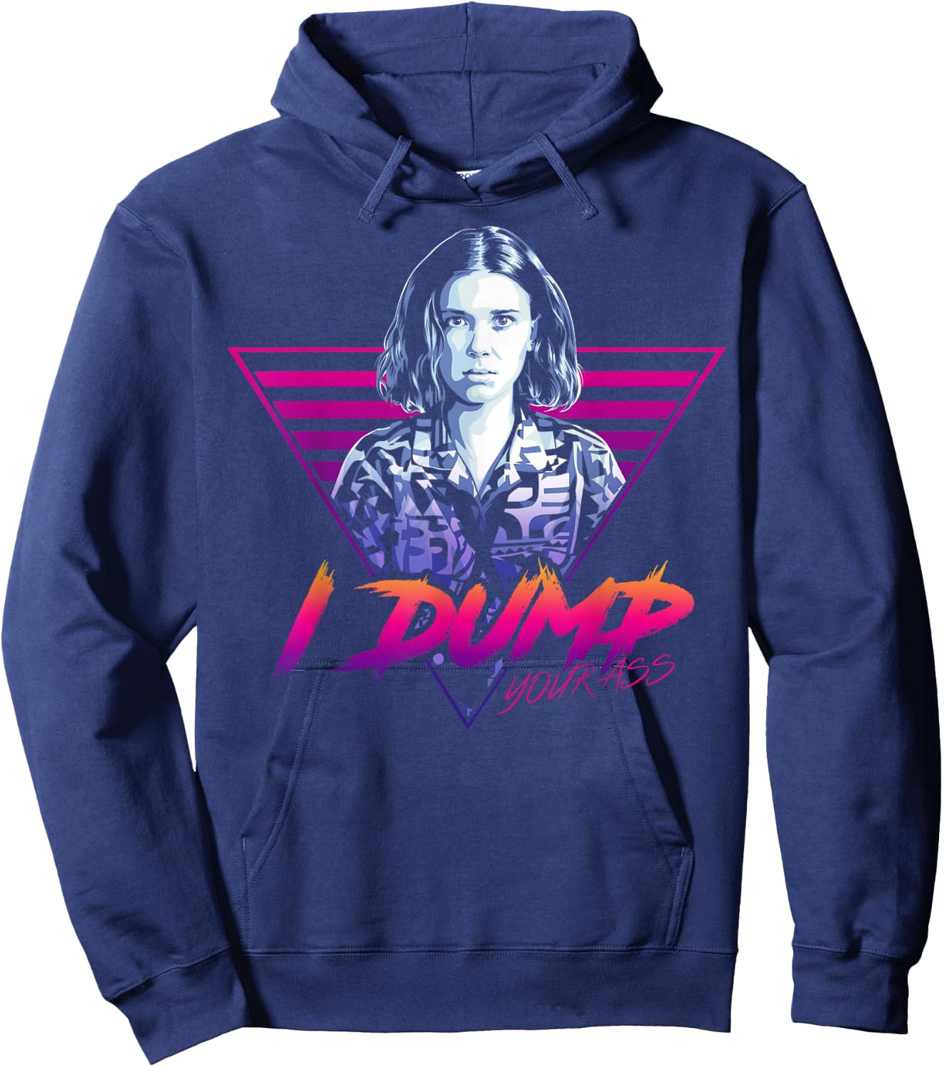 Netflix Stranger Things Eleven I Dump Your Ass Portrait Hoodie - Hoodie | Navy