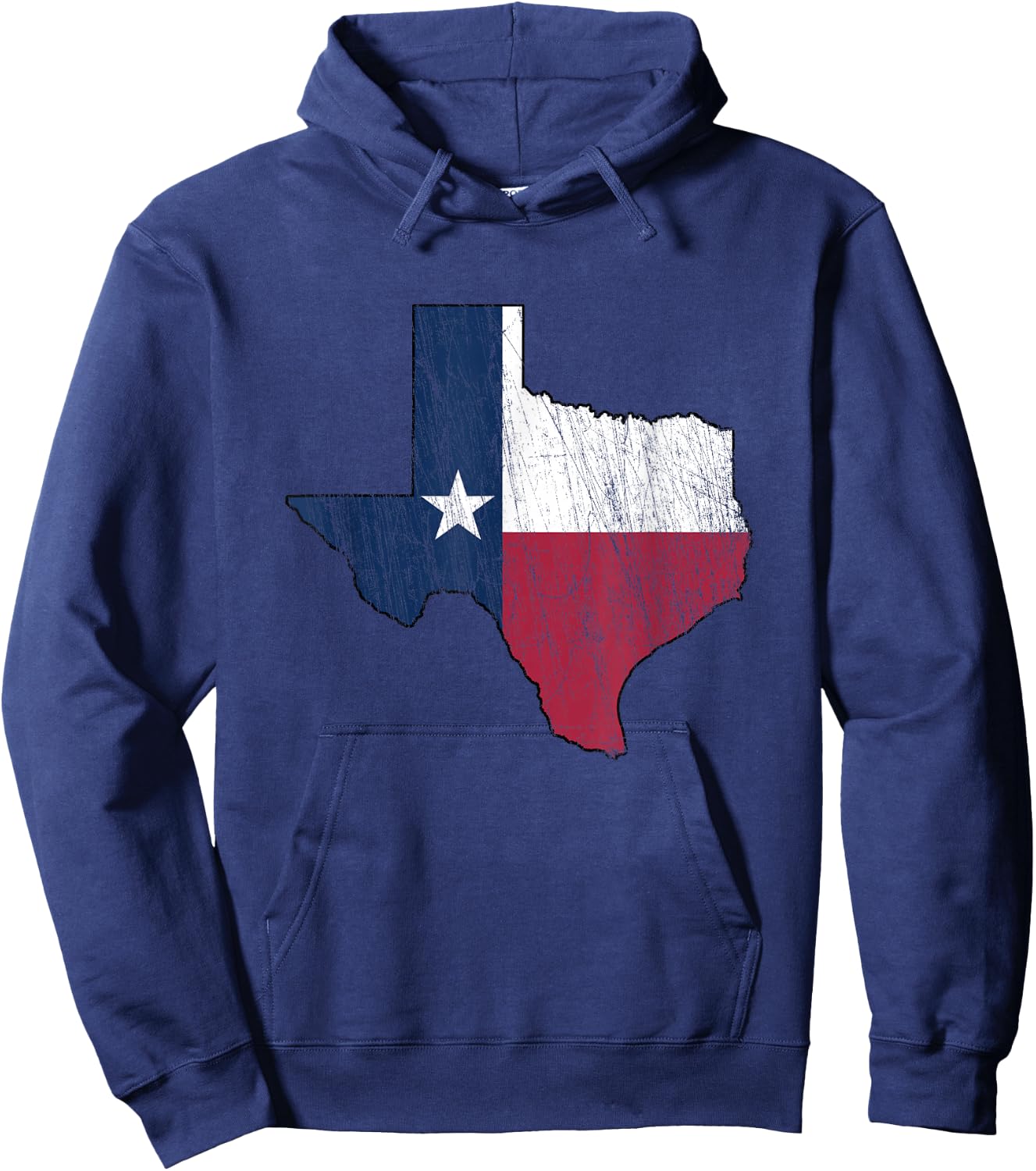 Texas Map - Worn/Distressed Design - Flag of Texas Hoodie - Hoodie | Navy