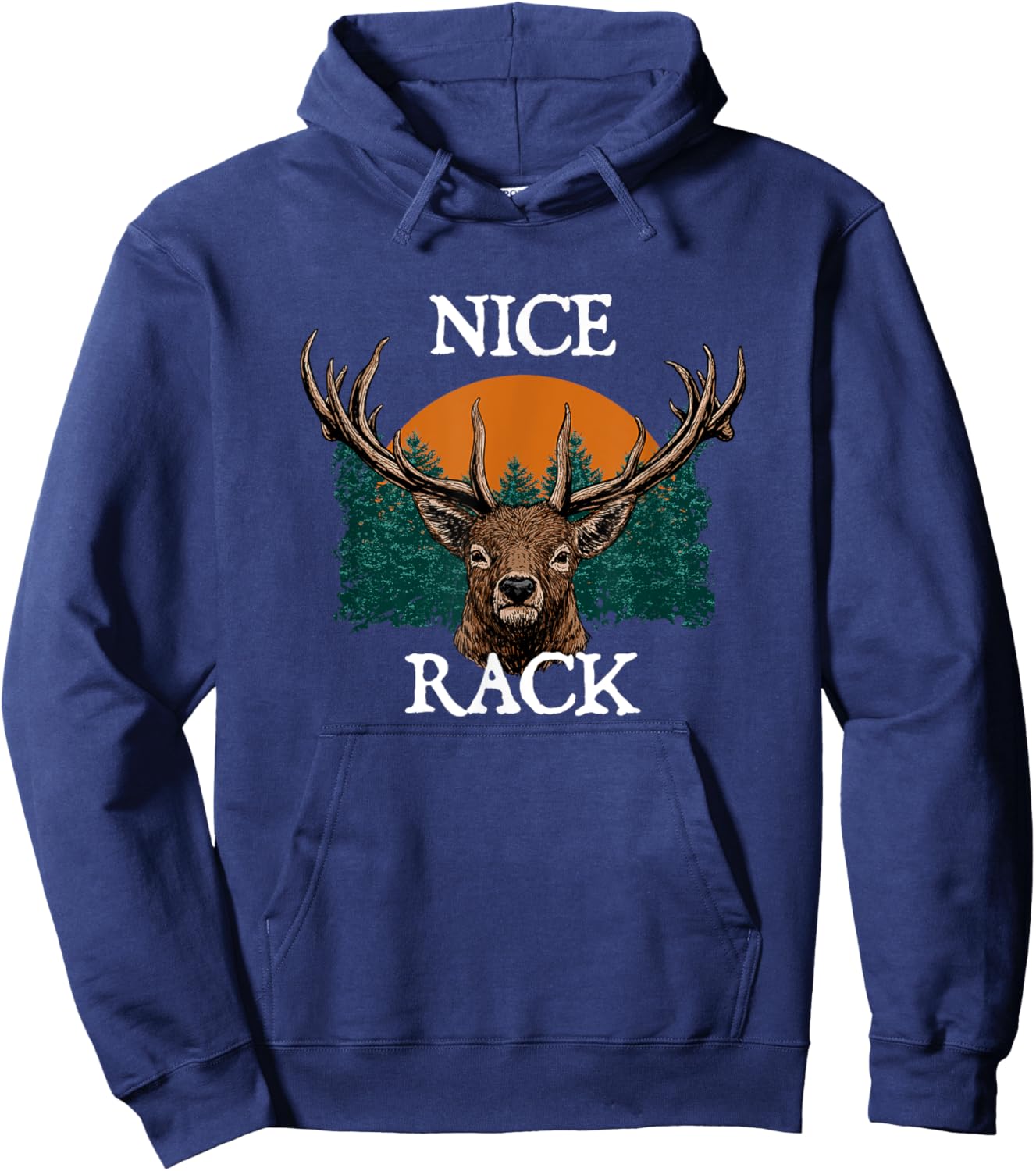 Nice Rack Deer Hunting Elk Hunter Animal Stalking Hoodie - Hoodie | Navy