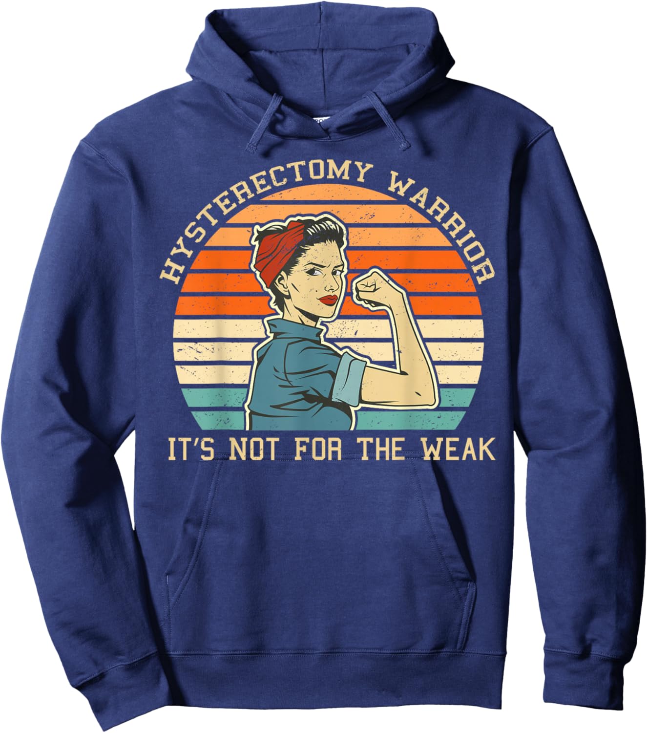 Hysterectomy Warrior Retro Uterus Removal Surgery Recovery Hoodie - Hoodie | Navy