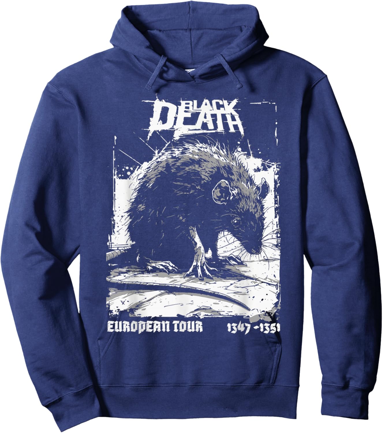 Black Death European Tour Plague Rat Medieval History Goth Hoodie - Hoodie | Navy
