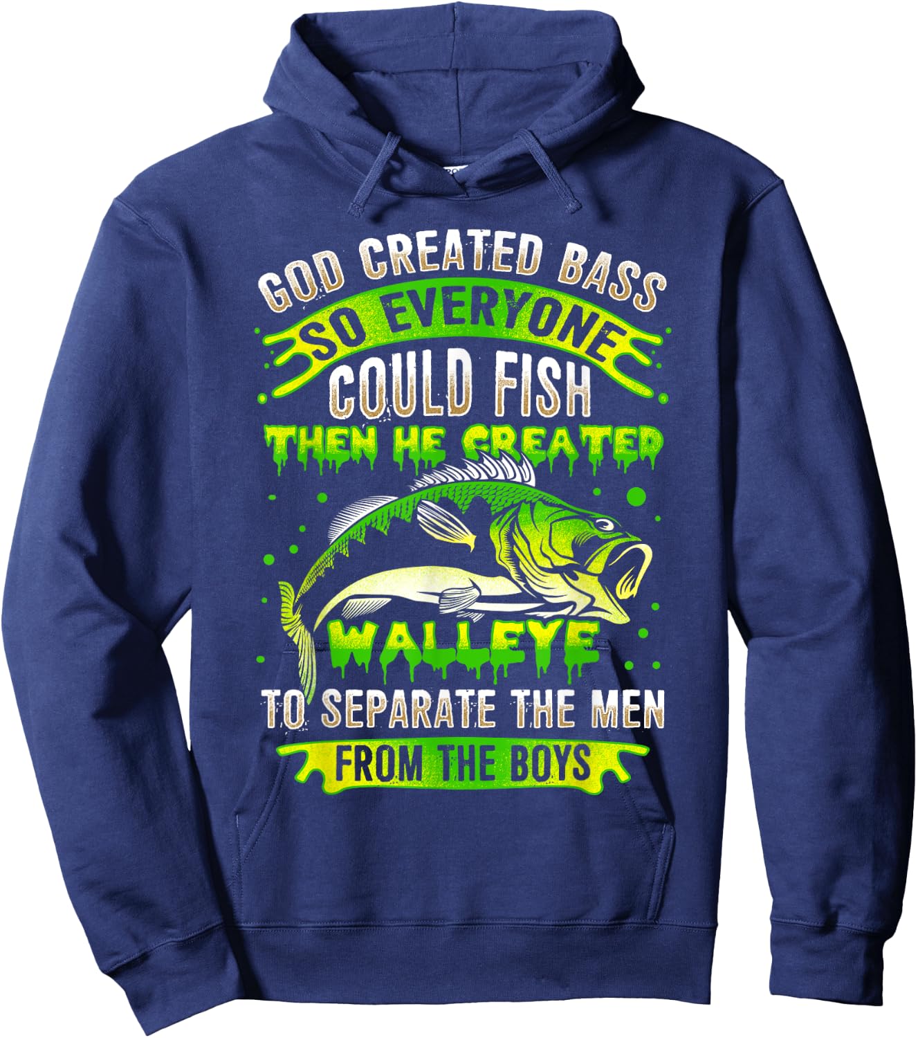Funny Walleye Fishing Hoodie - Hoodie | Navy