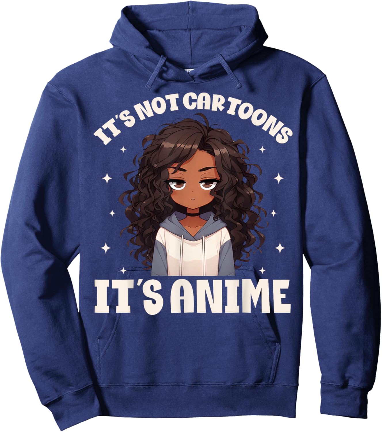 It's Not Cartoons It's Anime Merch Stuff African American Hoodie - Hoodie | Navy