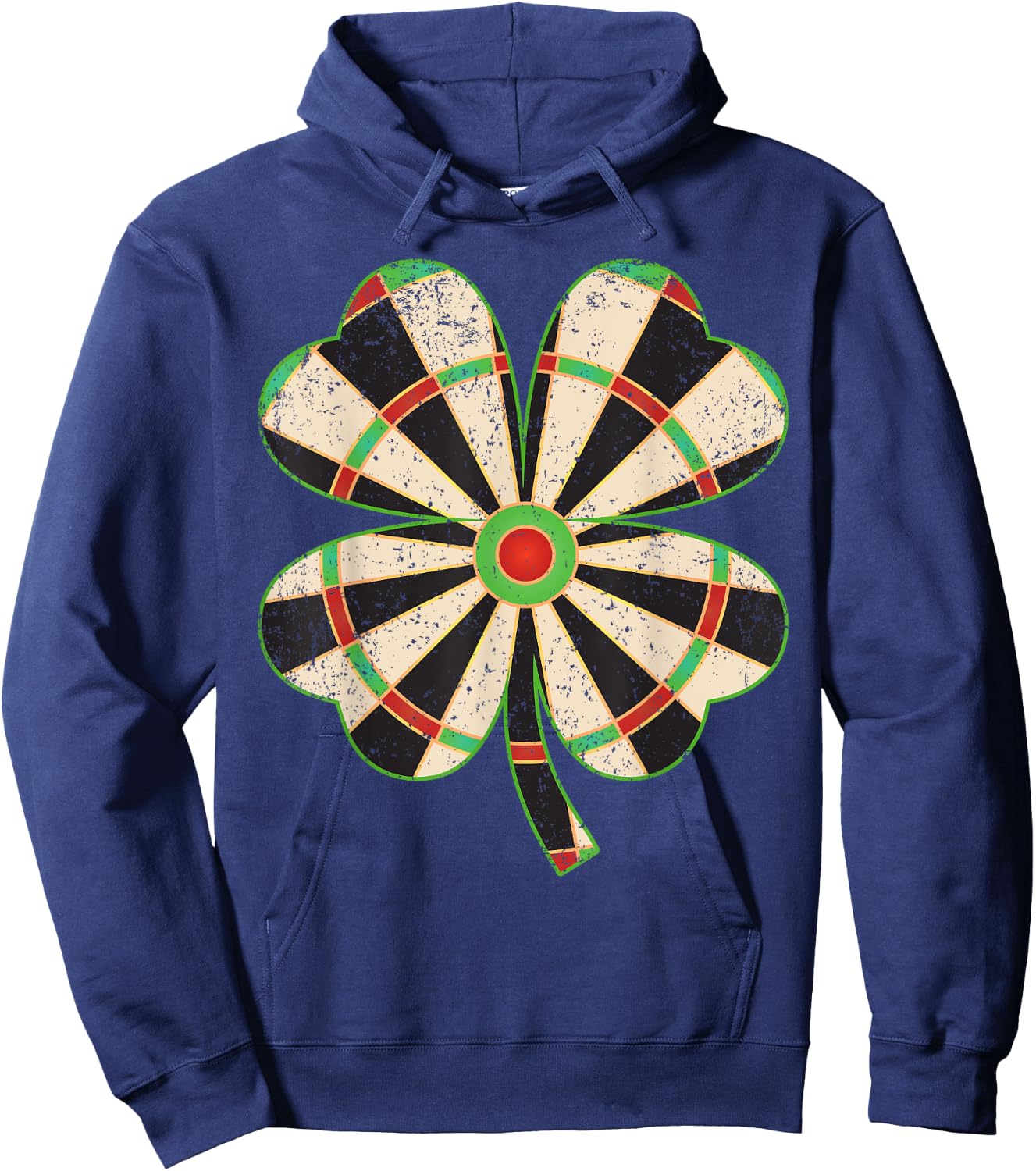 Vintage Shamrock Leaf Lucky Darts St. Patrick's Day Hoodie - Hoodie | Navy
