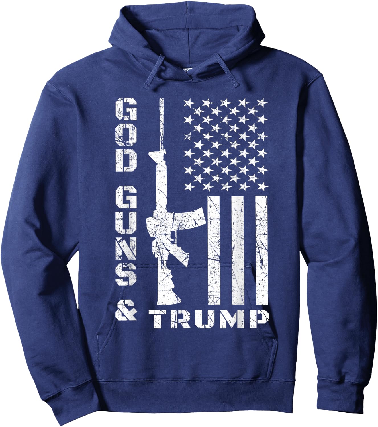God Guns And Trump Shirt 2nd Amendment Flag AR15 Hoodie - Hoodie | Navy