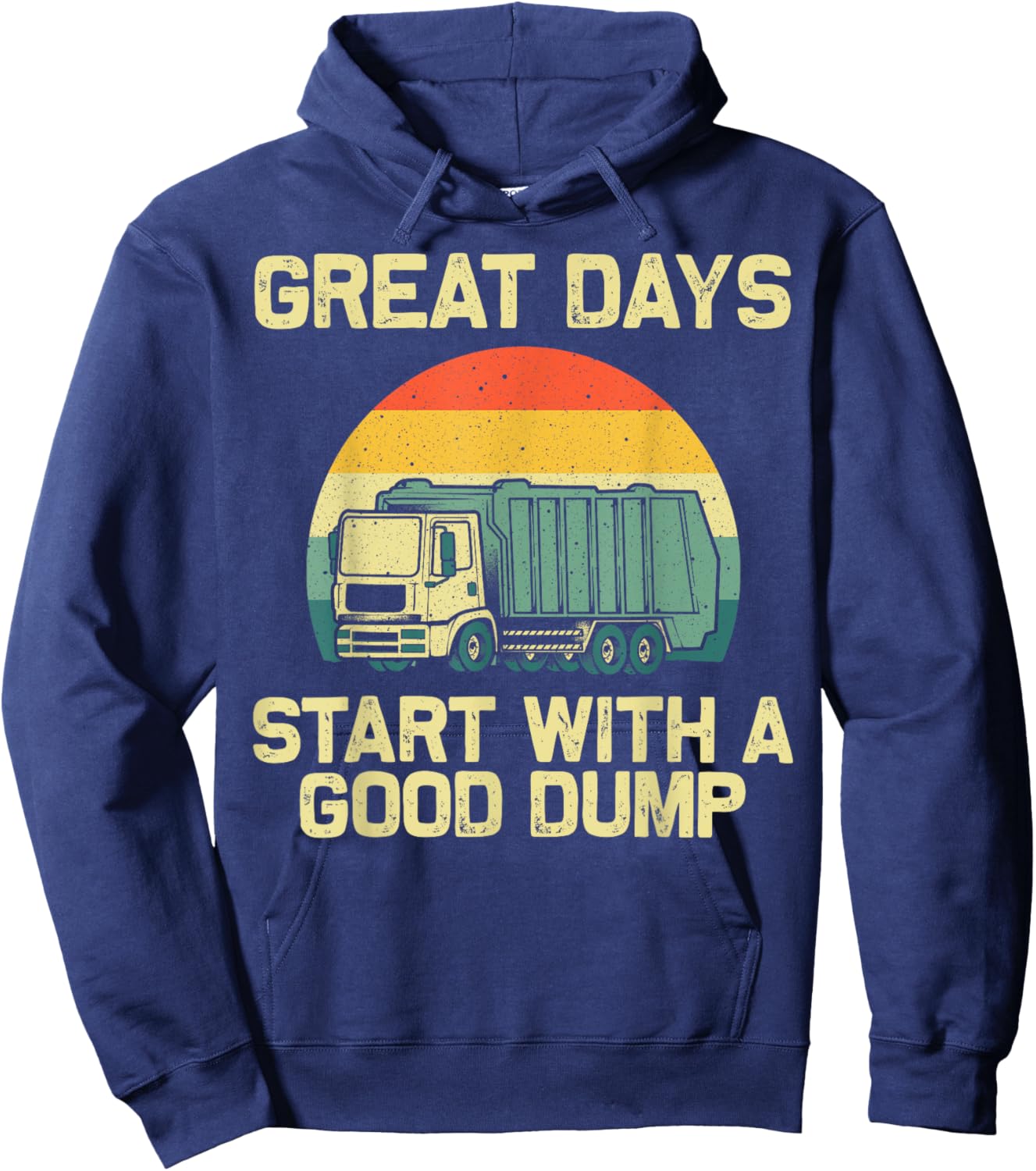 Cool Garbage Truck Kids Boys Trash Waste Management Hoodie - Hoodie | Navy