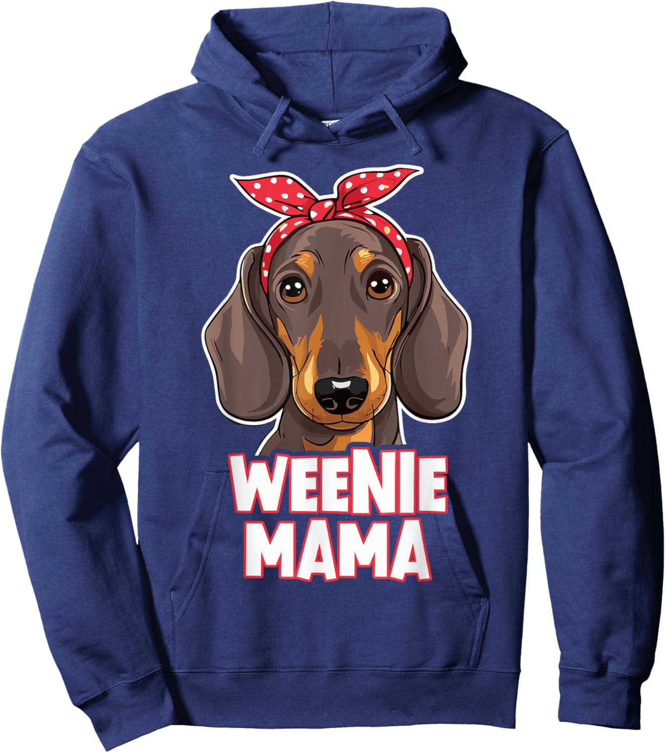 Weenie Mama Funny Dachshund Lover Weiner Dog Hoodie - Hoodie | Navy