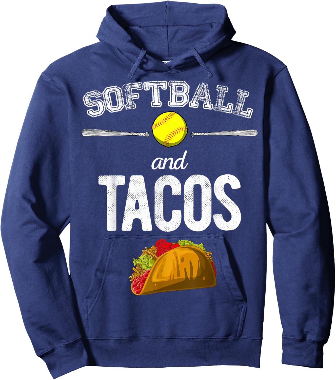 Softball And Tacos Softball Player Taco Lover Gift Hoodie - Hoodie | Navy