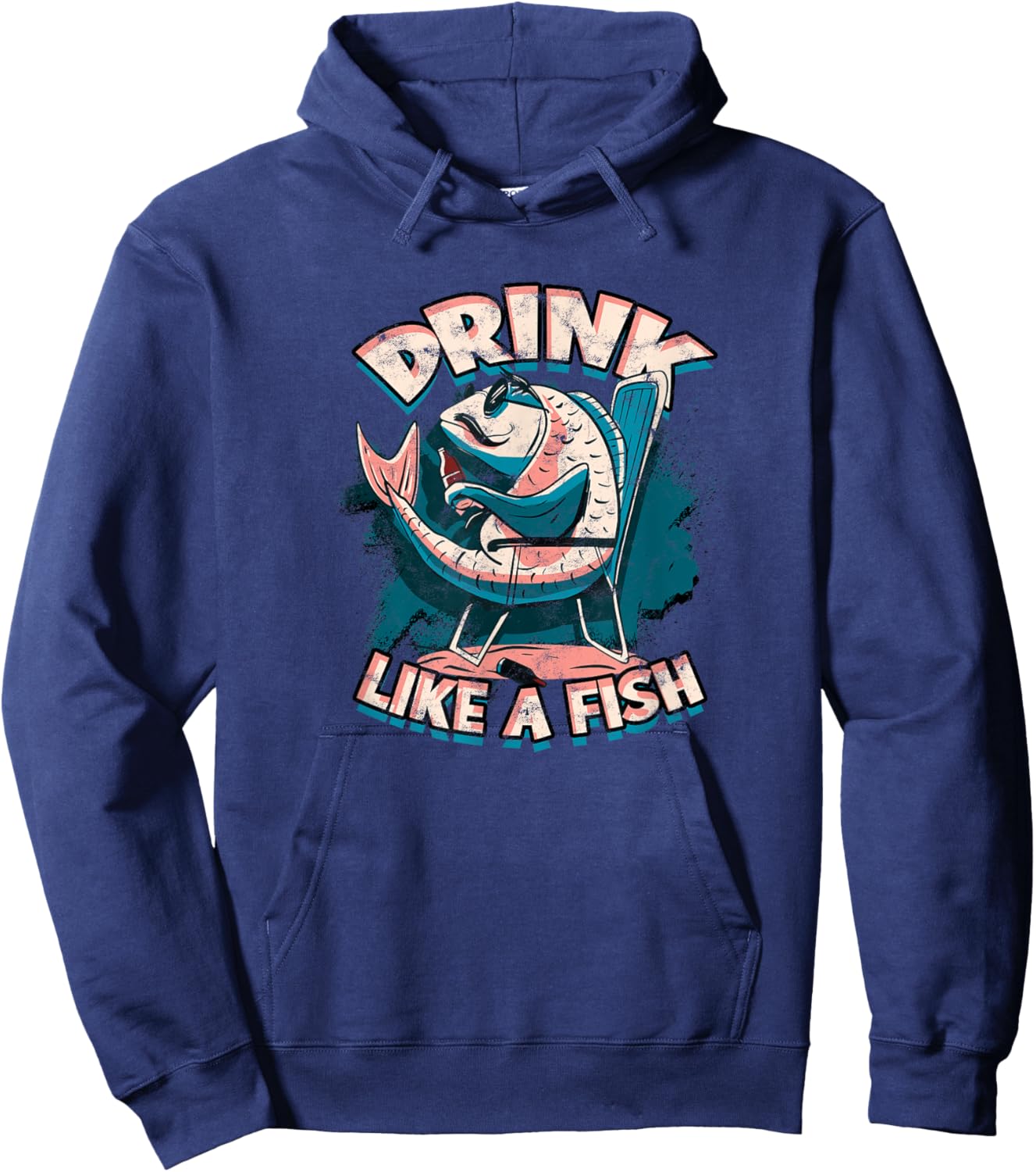 Drink like a fish - Drinking Hoodie - Hoodie | Navy