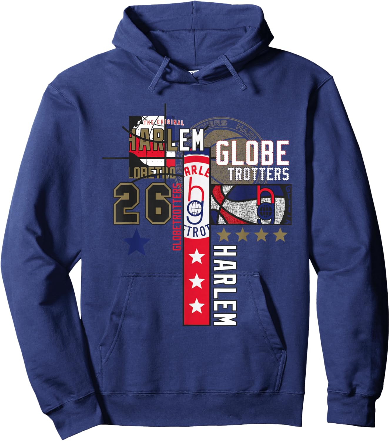 Harlem Globetrotters Logo Trickshot Masters Basketball Fan Hoodie - Hoodie | Navy