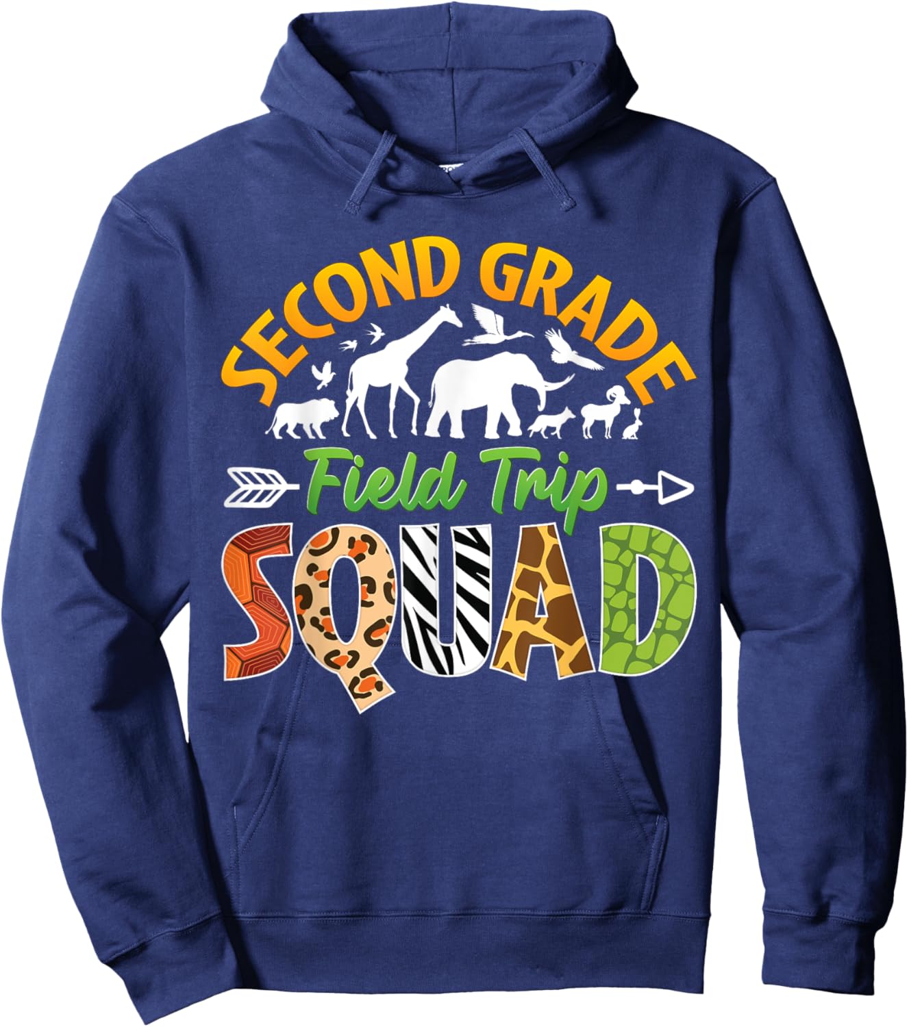 Second Grade Zoo Field Trip Squad Matching Teacher Students Hoodie - Hoodie | Navy