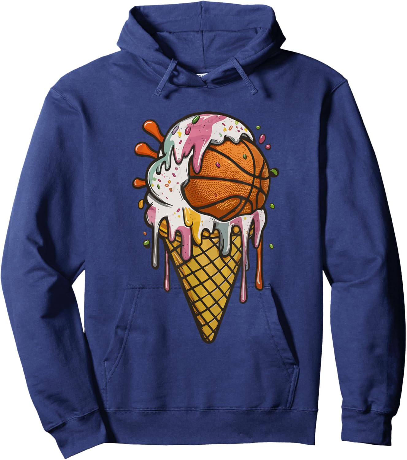 Basketball ice cream basketball Hoodie - Hoodie | Navy