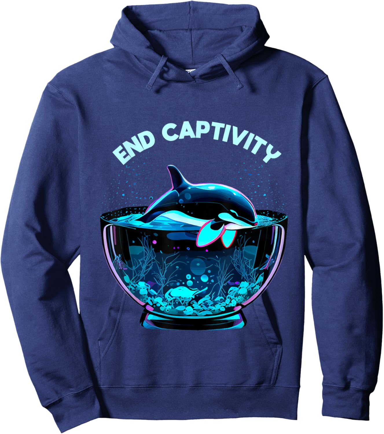 Orca End Captivity Free The Orcas Marine Protection Activist Hoodie - Hoodie | Navy