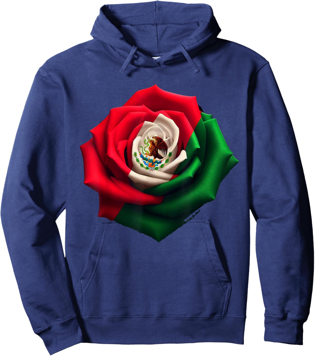 Mexico Gift Rose Tijuana Mexican Hispanic Pride Poncho Hoodie - Hoodie | Navy