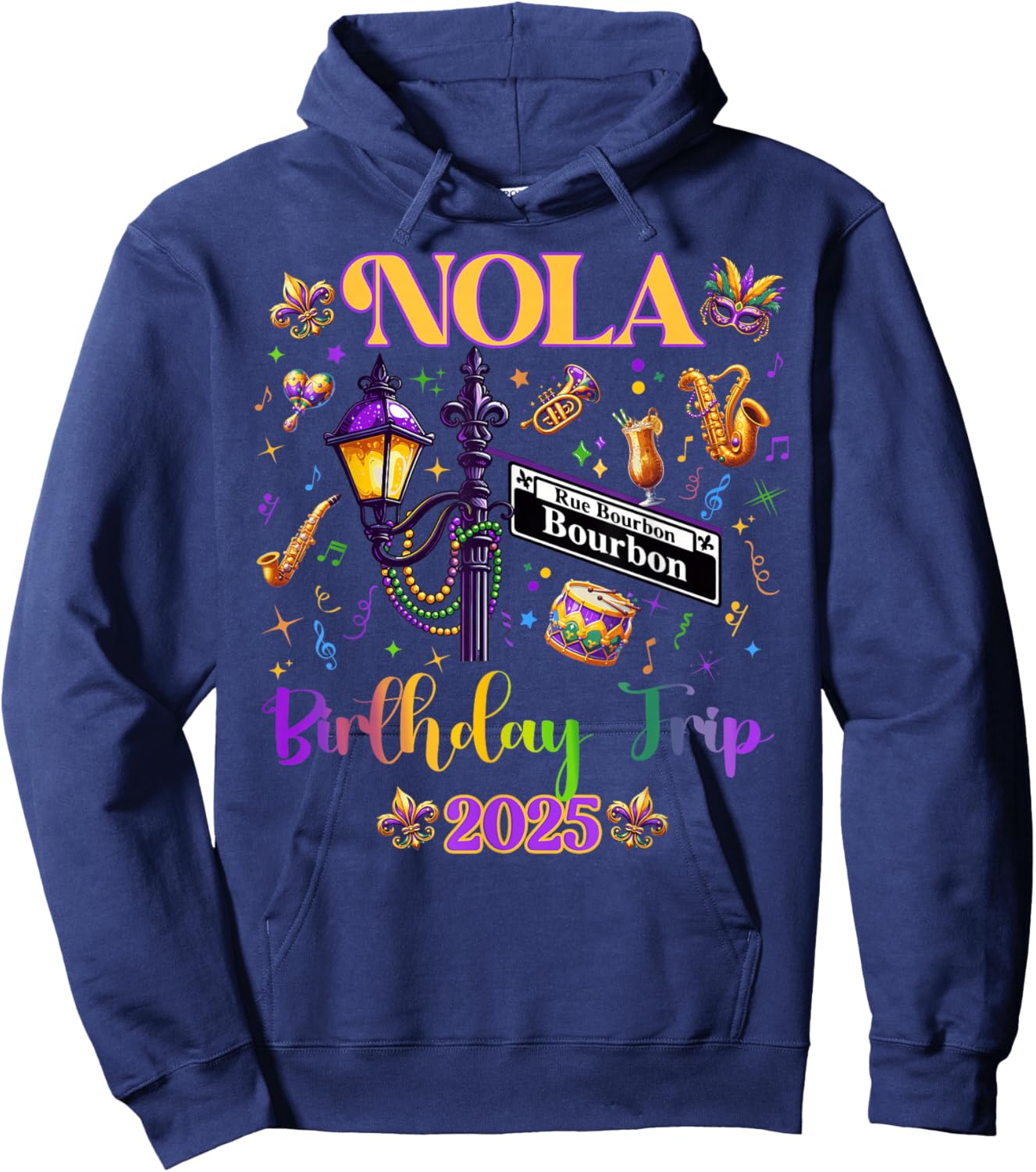 New Orleans Nola 2025 Girls' Birthday Bachelorette Hoodie - Hoodie | Navy