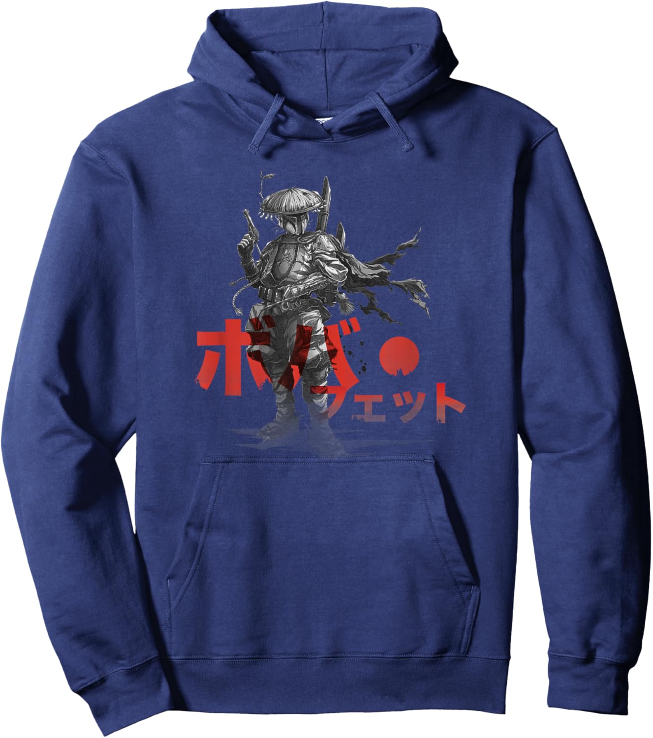 Star Wars Classic Boba Fett Samurai Kanji Retro Poster Hoodie - Hoodie | Navy