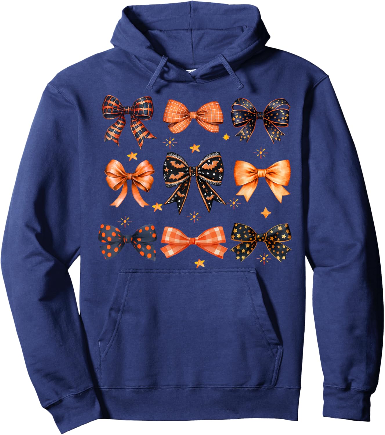 Happy Halloween Coquette Bow Ghost Witch Spooky Season Hoodie - Hoodie | Navy